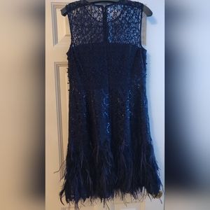 Elie Tahari dress with feathers